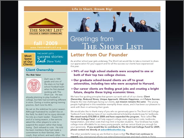 The Short List newsletter